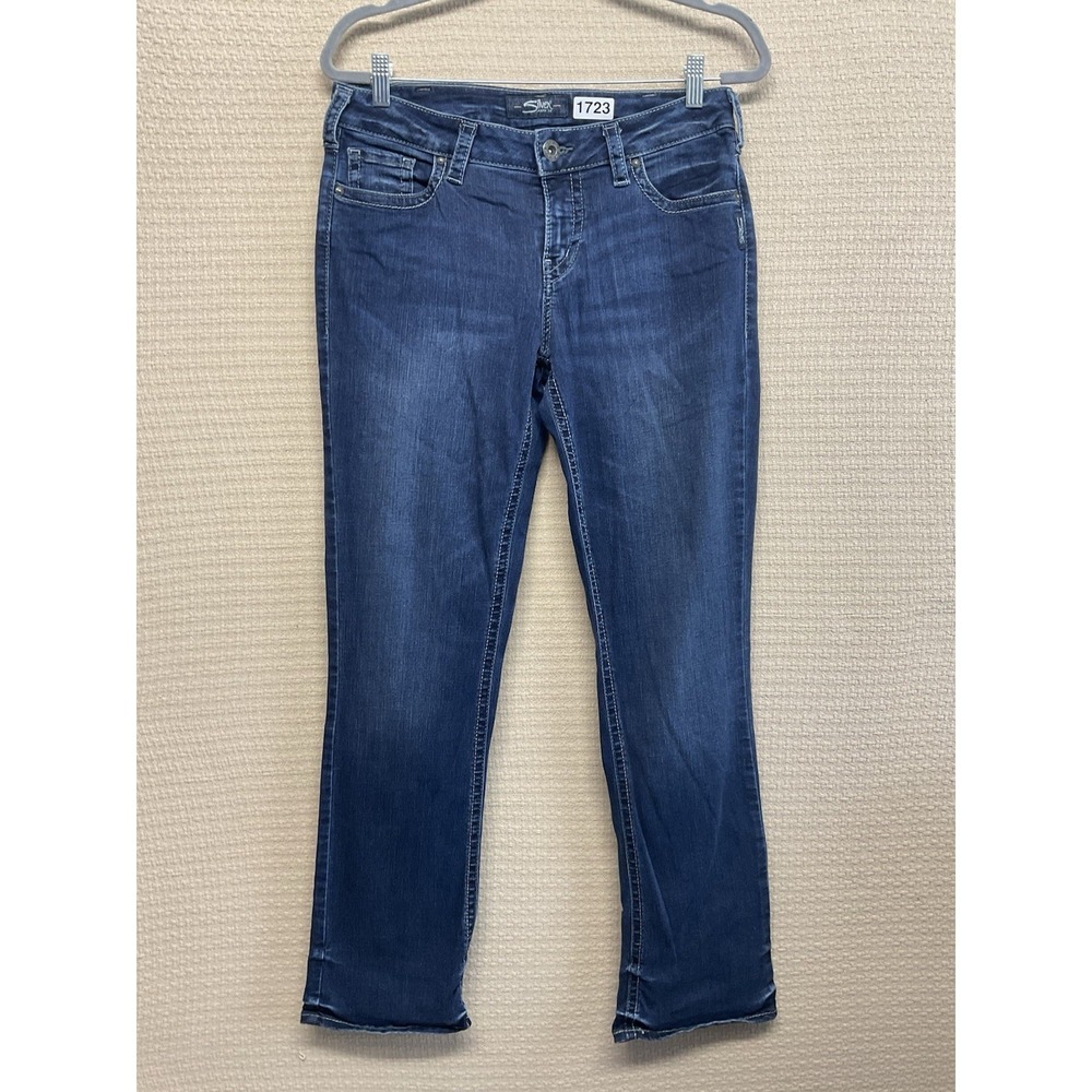 Silver Aiko Mid Slim Boot Jeans Womens Size 30 x31 Blue Excellent